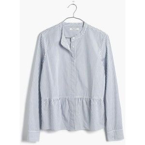 Madewell Lakeside Peplum Shirt in Stripe Large